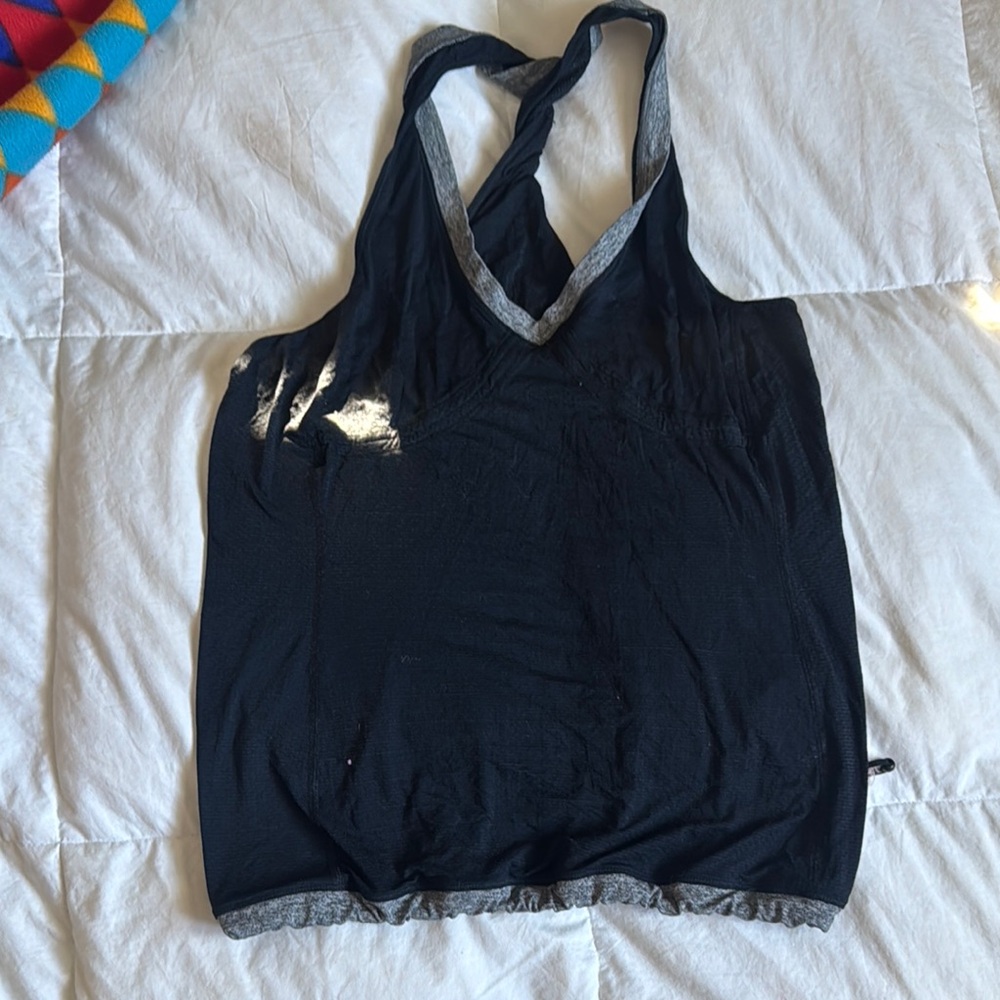 Lululemon Athletica Black and Gray Tank Top with Racerback
